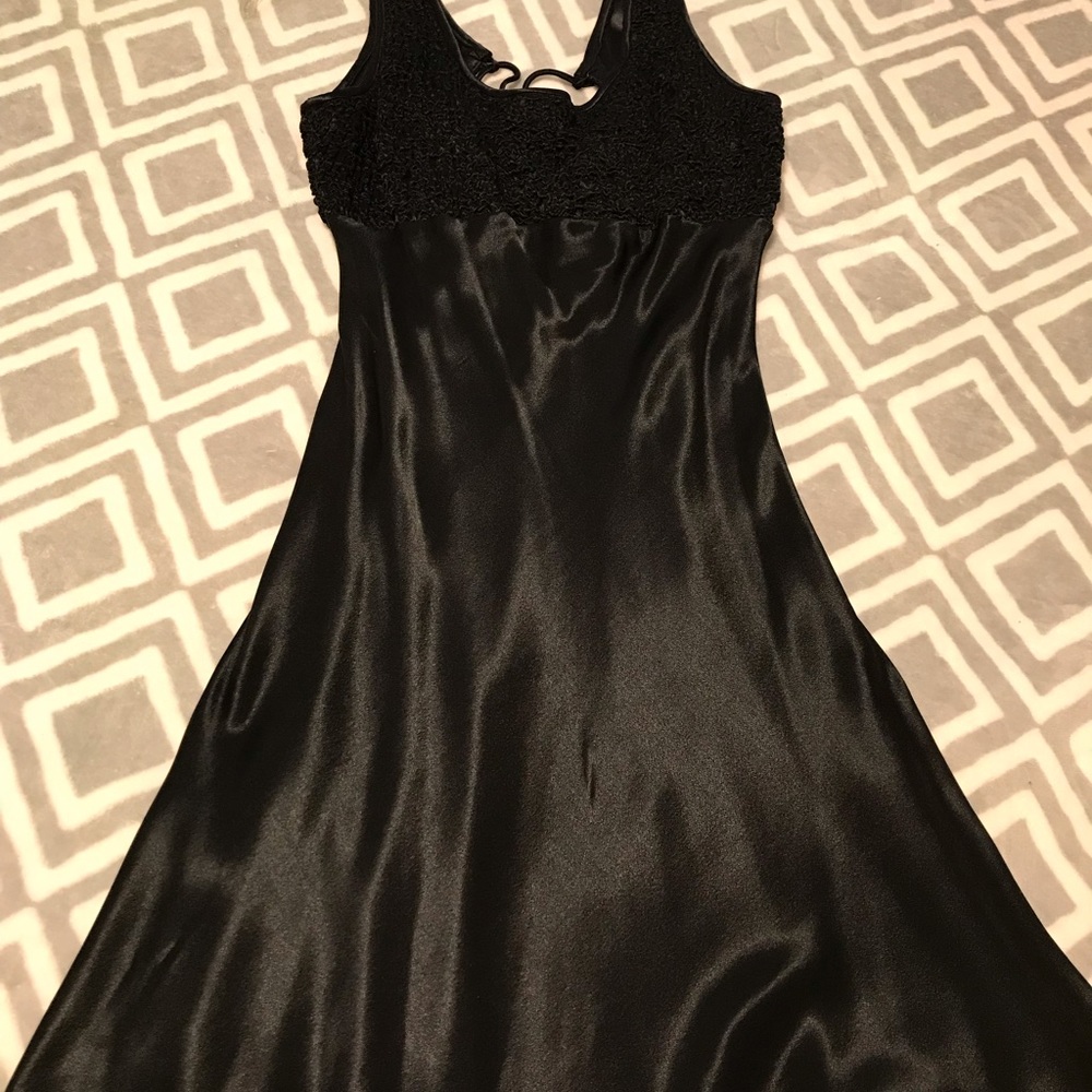 Vintage Bari-Jay black satin cocktail party dress